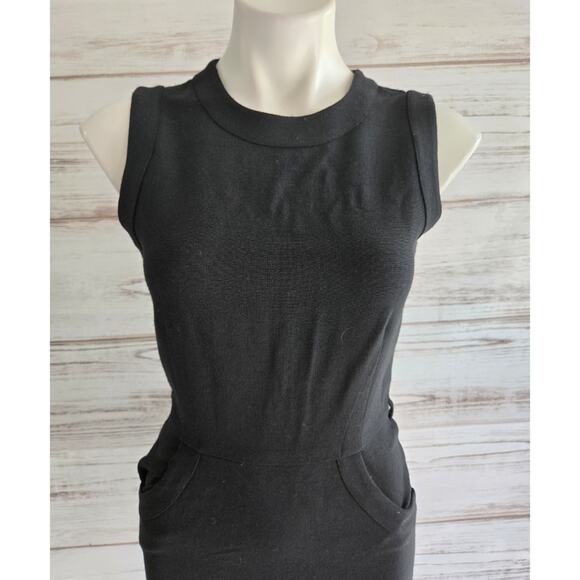 L'agence Black Crew Neck Sheath Midi Dress sz 4 - Picture 4 of 7